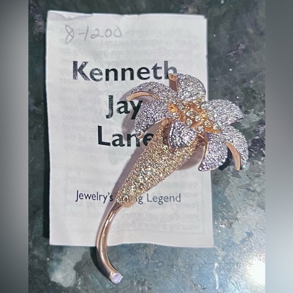 Kenneth Jay Lane Jewelry - Kenneth Jay Lane Gold and Silver Palm Brooch